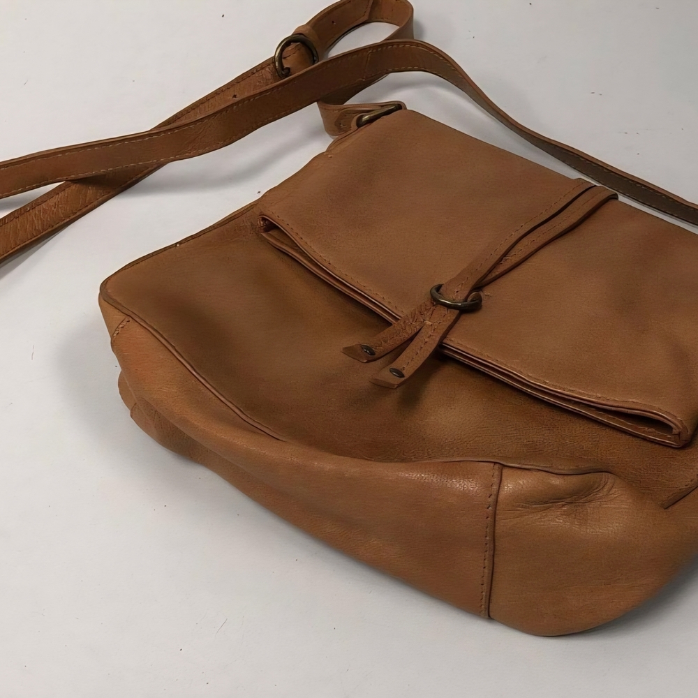 Lucky Brand Cognac Brown Leather Crossbody Bag